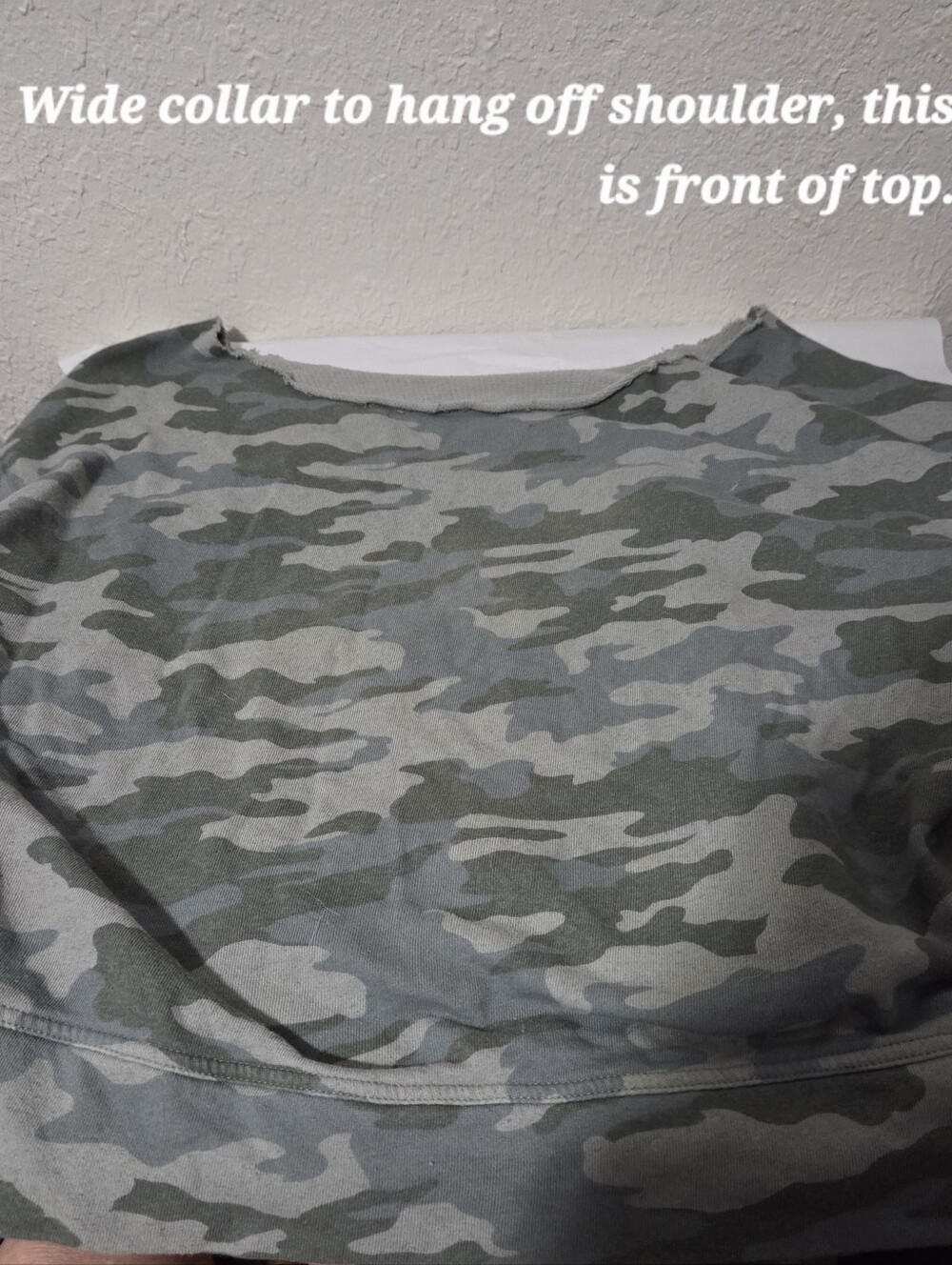 Camo Off-Shoulder Women’s Top - Green Camo
